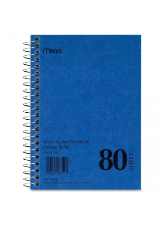 Notebook, 80 Sheets 5" x 7" - 1 Each White Paper - mea06542